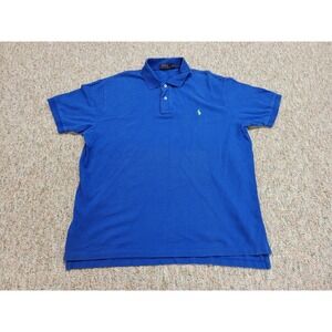 Ralph Lauren‎ Polo Shirt Mens XL Blue Short Sleeve Cotton Pullover Rugby Pony